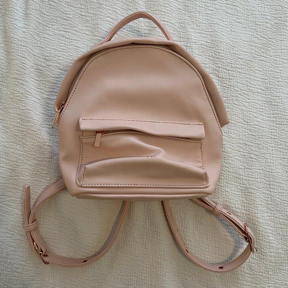 Matt & Nat Light Pink Mini Vegan Leather Backpack
